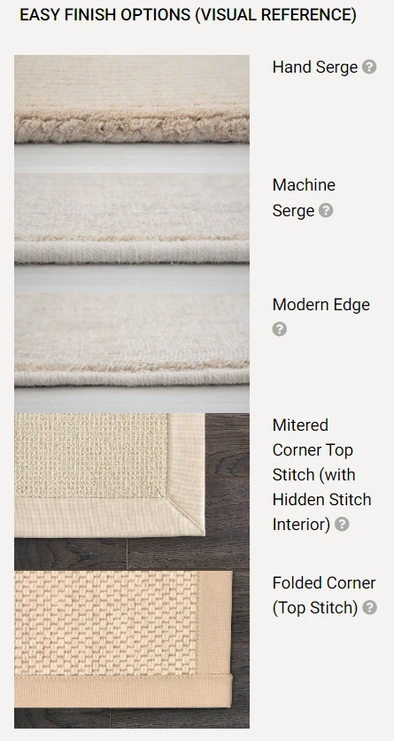 stanton rug finishes